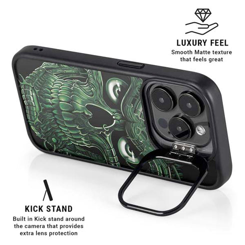Liquid Blue Terminator Dragon iPhone 16 Pro Kickstand Case